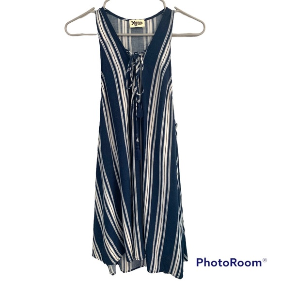 Show Me Your MuMu Rancho Mirage Lace up Striped Dress - Picture 4 of 13